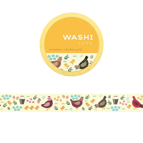 Washi tape with chicken design on a white background