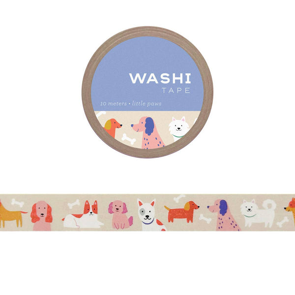 Washi tape with dog designs on a white background