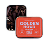 Tin of Golden Hour incense cones with red label on a white background