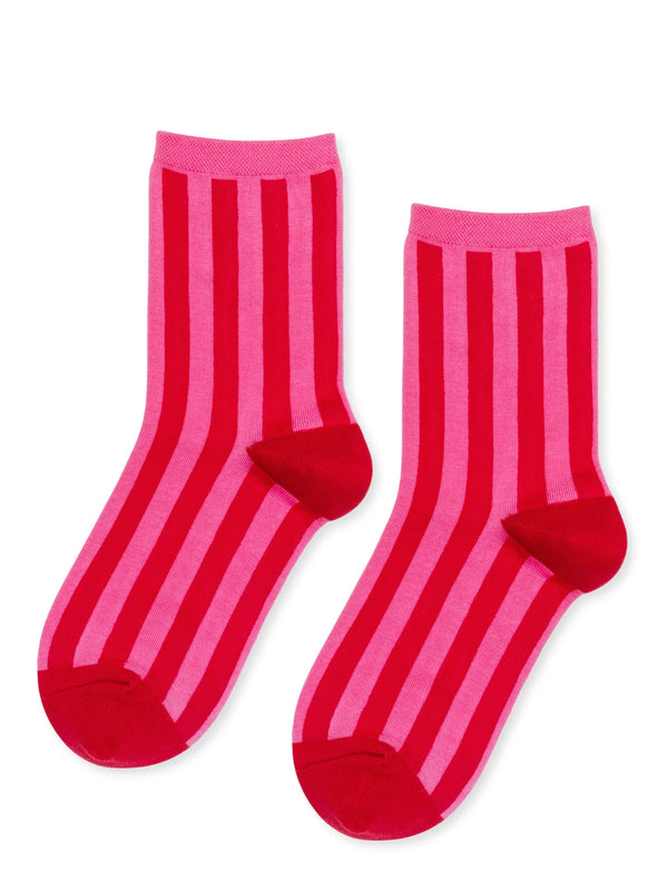 Manchester Crew Socks in Flamingo