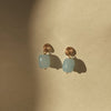 Inward Earrings in Aquamarine