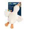 Plush sensory toy goose with packaging on a white background