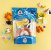 'Friends Fur-Ever' KidDough Play Kit packaging with playset on a yellow background