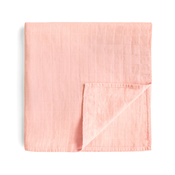 Organic Cotton Muslin Swaddle Blanket in Vanilla Rose