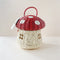 Rattan Mushroom Basket in Red