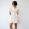 Short Utility Dress in Oat Milk