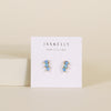 Fire Opal Offset Trio Studs