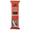 Red package of Oil & Vinegar sweet chili long potato chips on a white background