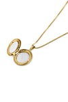 Classic Round Locket Necklace - Gold Fill 18" Box Chain