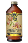 Bottle of Georgia Peach premium beverage concentrate by Portland Syrups.