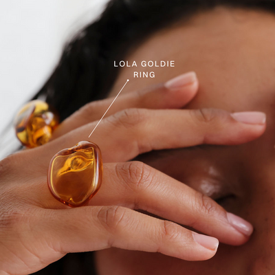 Lola Handblown Glass Ring in Goldie