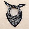 Merino Triangle Scarf in Black Stripe
