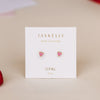 Tiny Pink Opal Heart Earrings