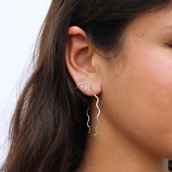 Dreamwave Hoops in Sterling Silver