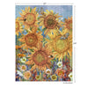 Jigsaw puzzle with sunflower design and butterfly elements, shown with dimensions 18x24 inches.