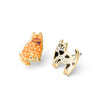 Cat-shaped earrings on a white background